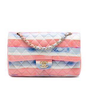 Chanel Medium Classic Printed Lambskin Watercolor Double Flap